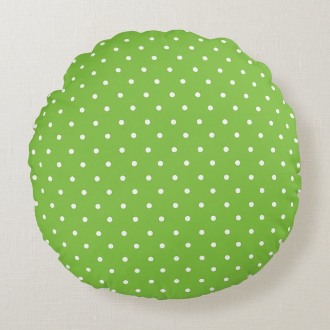 Almofada Redonda Seamless  bright lime polka dot pattern  (Frente)