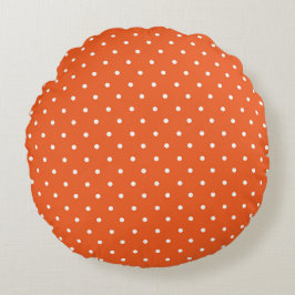 Almofada Redonda Seamless  bright orange background polka dot
