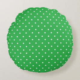 Almofada Redonda Seamless green background polka dot pattern