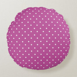 Almofada Redonda Seamless magenta background polka dot pattern