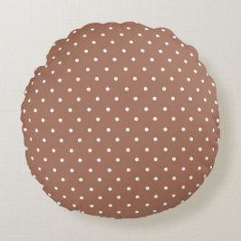 Almofada Redonda Seamless medium brown polka dot  pattern