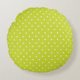 Almofada Redonda Seamless pattern  bright lime polka dot pattern