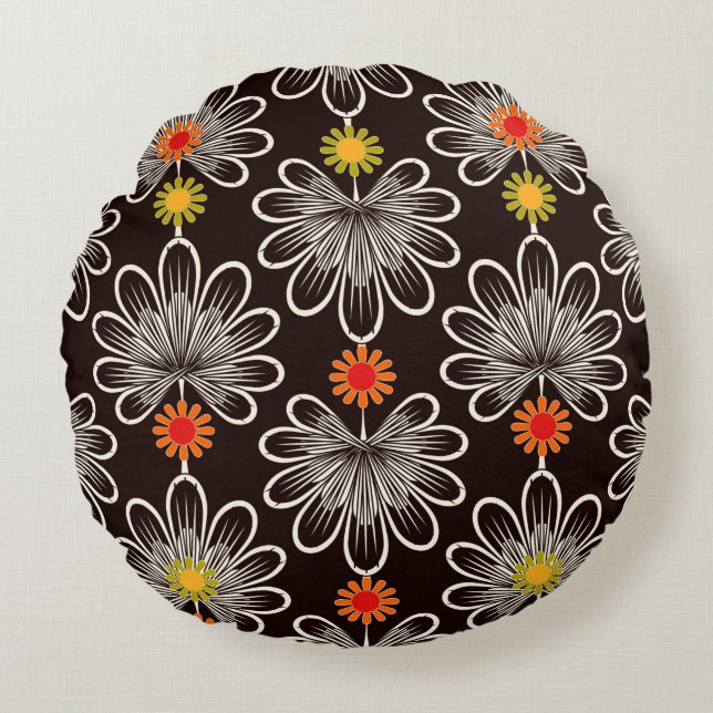 Almofada Redonda Seamless pattern graphic ornament. Floral stylish  (Frente)