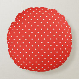 Almofada Redonda Seamless red background polka dot pattern