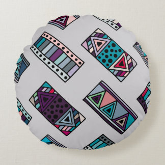Almofada Redonda Seamless vintage pattern. geometrical background w