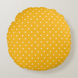 Almofada Redonda Seamless yellow-orange  polka dot  pattern 