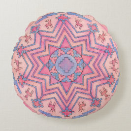 Almofada Redonda Seelenkreis Ethno Mandala Runde Kissen