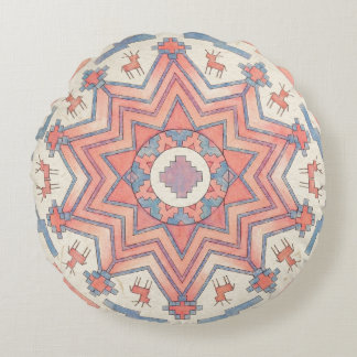 Almofada Redonda Seelenkreis Ethno Mandala Runde Kissen
