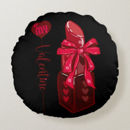 Almofada Redonda Seja meu design de Dia de os namorados e arco do