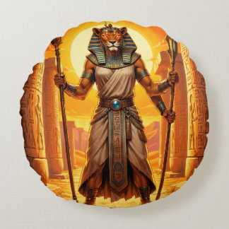 Almofada Redonda Sekhmet – Löwenköpfige Kriegsgöttin