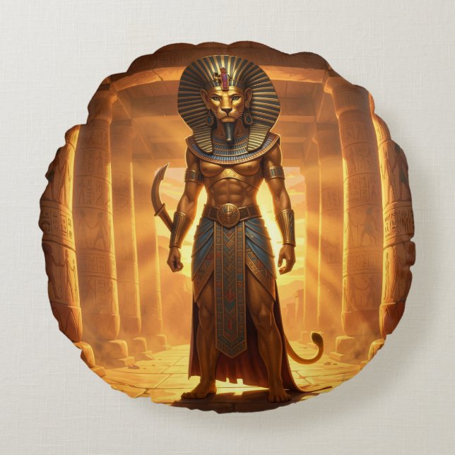 Almofada Redonda Sekhmet – Löwenköpfige Kriegsgöttin´2 (Frente)