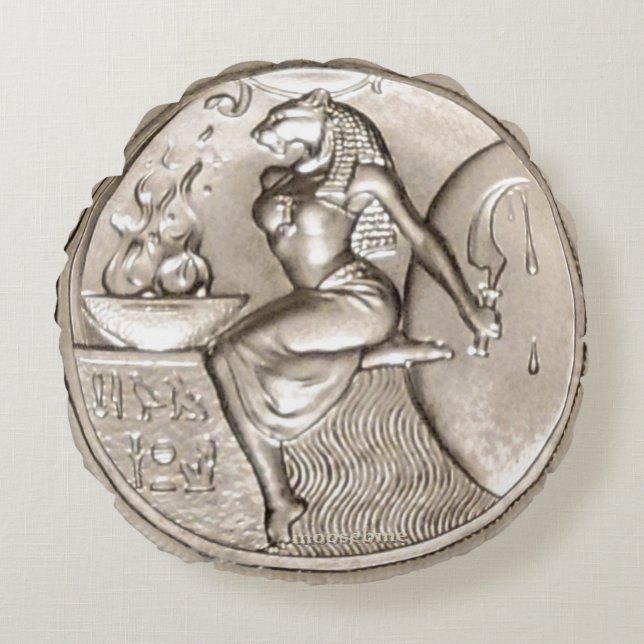 Almofada Redonda Sekhmet Two Ounce Solid .999 Silver  (Frente)