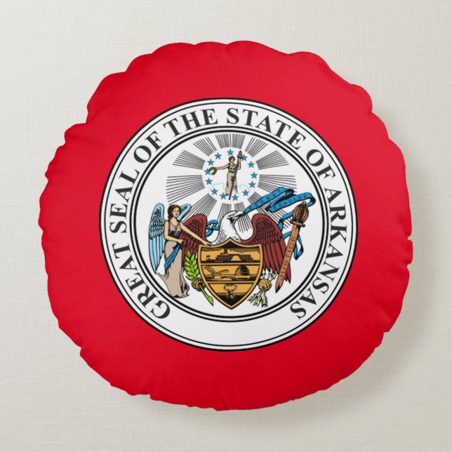 Almofada Redonda Selo de Arkansas (Frente)