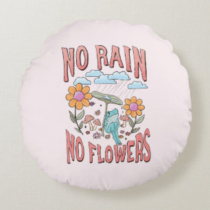 Almofada Redonda Sem Chuva, Sem Flores Floral Inspiracional