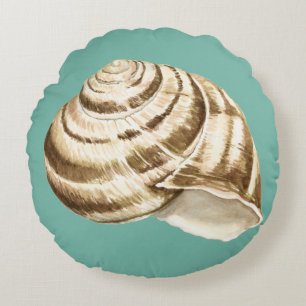 Almofada Redonda Sepia Striped Shell on Teal