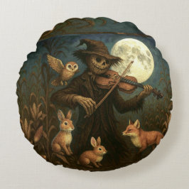 Almofada Redonda Serenata de espantalho de lua