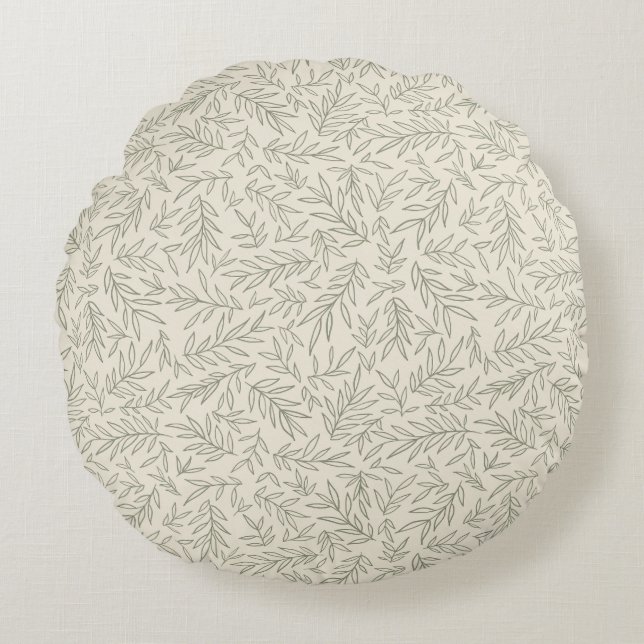 Almofada Redonda Serene Sage Green | Suspiro Gentil de Whisper Mini (Frente)