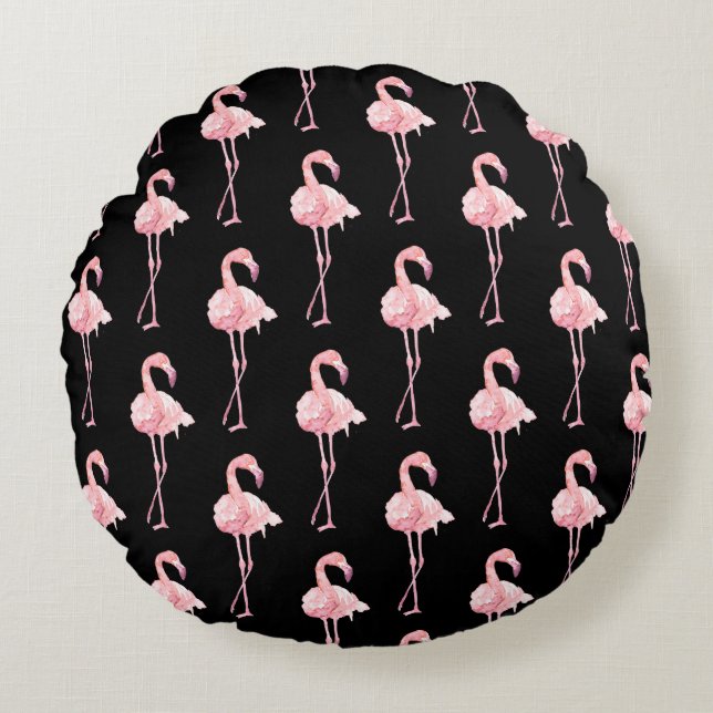 Almofada Redonda Série Flamingo Ternura Design 2 (Frente)
