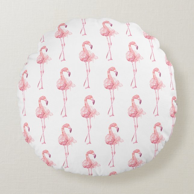 Almofada Redonda Série Flamingo Ternura Design 2 (Frente)