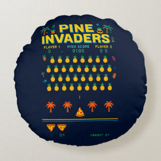 Almofada Redonda Série Pine Invaders-Pineapple Empire Retro Games