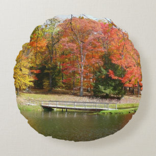 Almofada Redonda Sete Primaveras Call Bridge III Autumn Landscape