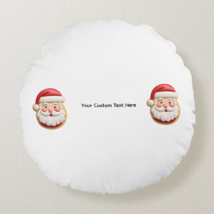 Almofada Redonda Seu Texto Personalizado Biscoito de Natal do Papai