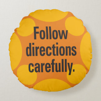 Almofada Redonda Siga cuidadosamente as instruções manchas laranja