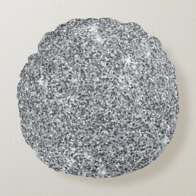 Almofada Redonda Silver Stone Gary Dourado Marble Purple Glitter (Frente)