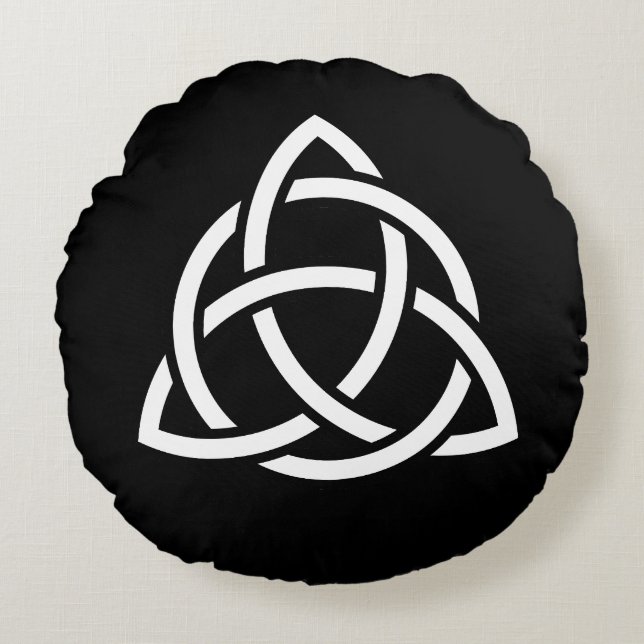 Almofada Redonda Símbolo Celtic Trinity Knot Triquetra (Frente)