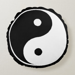 Almofada Redonda Símbolo chinês clássico Ying Yang
