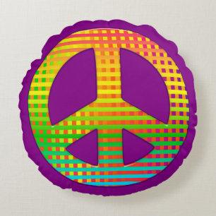 Almofada Redonda Símbolo de paz 05 (ckc) - Travesseiro decorativo r