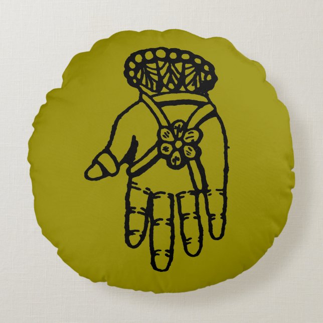 Almofada Redonda Símbolo islâmico: Hamsa (Frente)