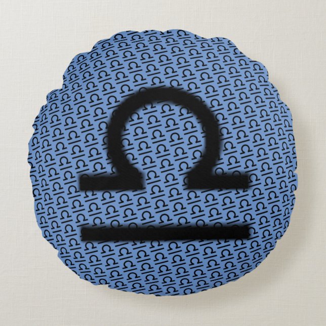 Almofada Redonda Símbolo Libra Zodiac Standard por Kenneth Yoncich (Frente)