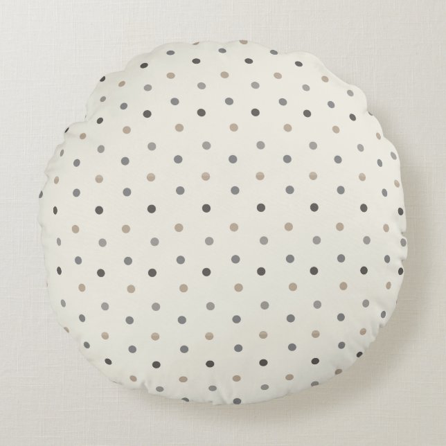 Almofada Redonda Simple Neutral Dot Baby Nursery Pillow (Frente)