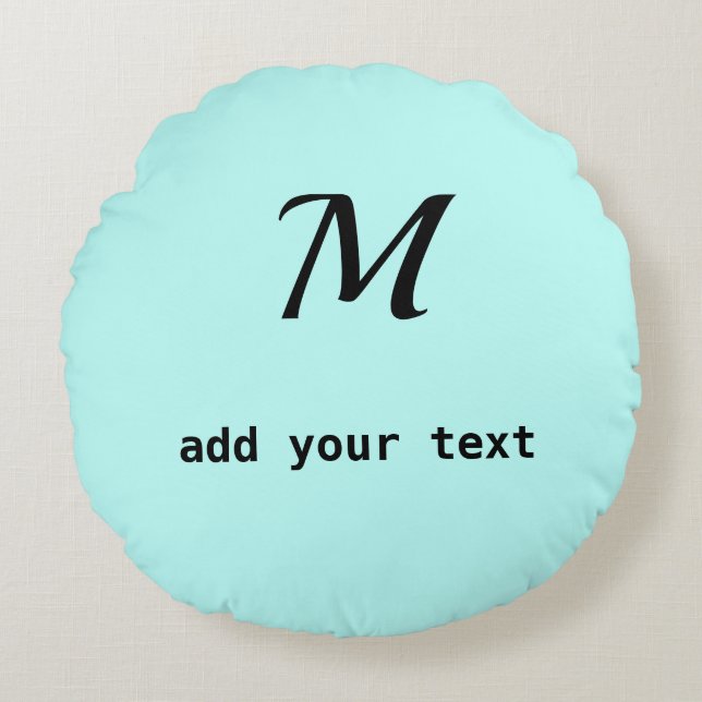 Almofada Redonda simples e mínimo adicione o texto monograma foto (Frente)
