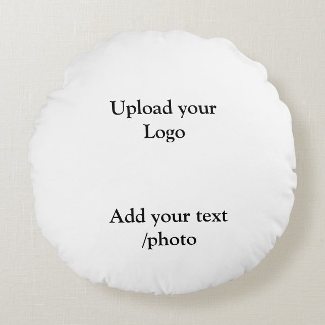 Almofada Redonda simples e mínimo adicione os detalhes do texto do  (Frente)