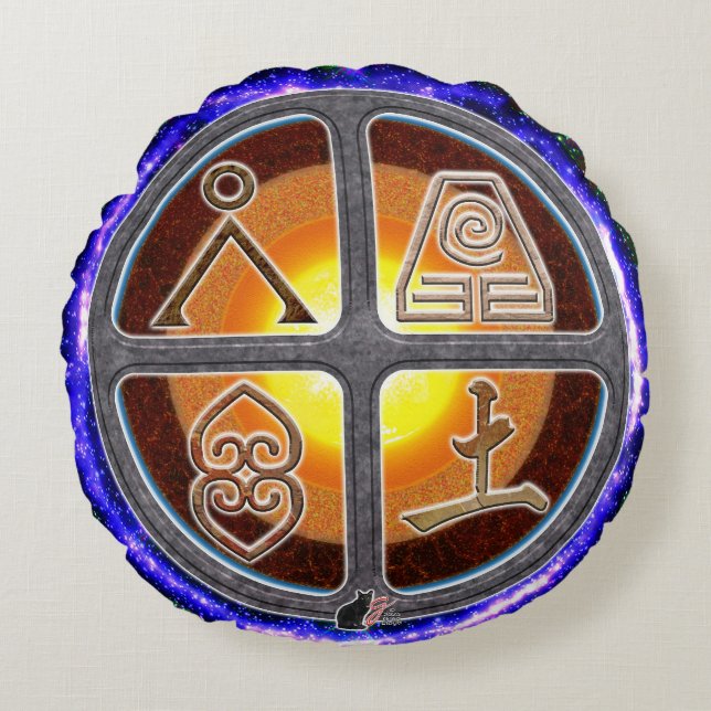 Almofada Redonda Sinais da Terra (Frente)