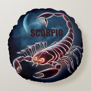 Almofada Redonda Sinal de astrologia de Scorpio