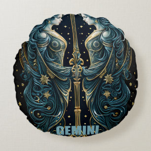 Almofada Redonda Sinal de astrologia Gemini