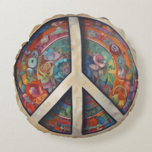 Almofada Redonda Sinal de Paz - Arte Pop