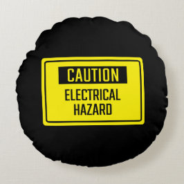 Almofada Redonda Sinal de risco elétrico de precaução