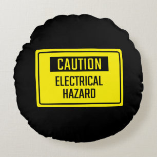 Almofada Redonda Sinal de risco elétrico de precaução