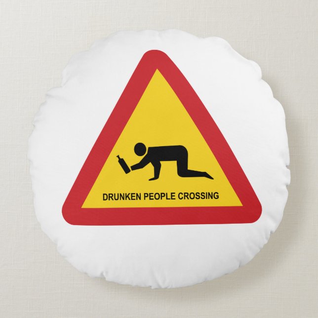 ALMOFADA REDONDA SINAL DE TRÁFEGO DE PASSAGEM DE PESSOAS SECAS (Frente)