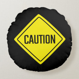 Almofada Redonda Sinalização de precaução | Sinal de aviso | Traves