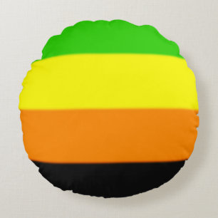 Almofada Redonda Sinalizador do Orgulho Aromântico de Queda