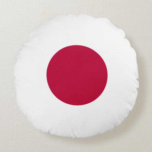 Almofada Redonda Sinalizador Japão (Japonês) (Frente)