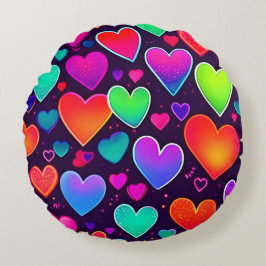 Almofada Redonda Sinfonia Neon Heart