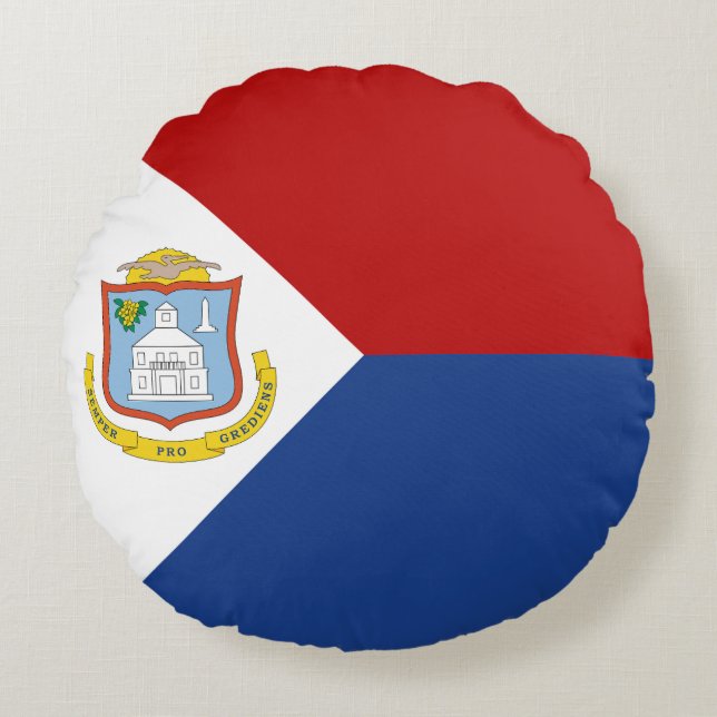 Almofada Redonda Sint Maarten Flag (Frente)