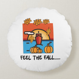 Almofada Redonda Sinta as Víblias do outono