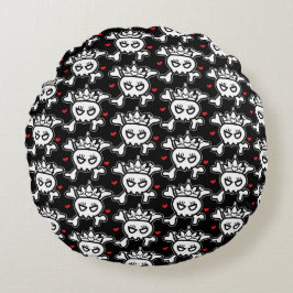 Almofada Redonda Skull Princess Pattern